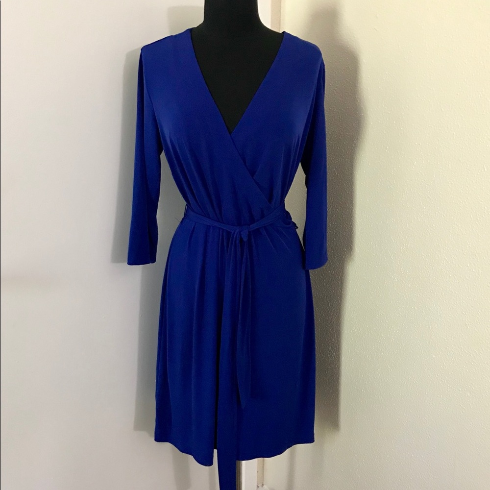 ABstudio Blue V-neck Dress. Size XL. - Picture 1 of 8
